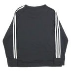 ADIDAS Womens Black Crew Neck Sweatshirt L Cotton Blend Sportswear