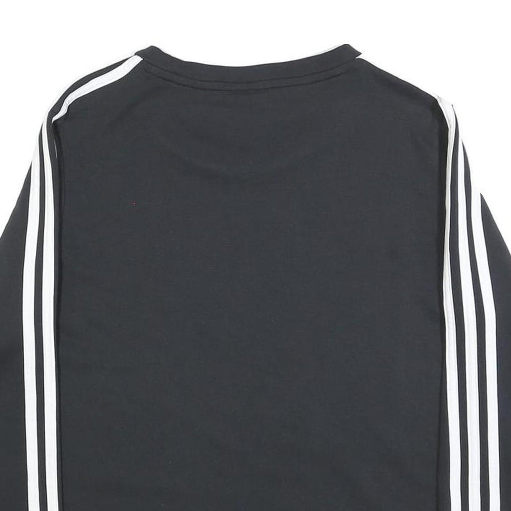 ADIDAS Womens Black Crew Neck Sweatshirt L Cotton Blend Sportswear