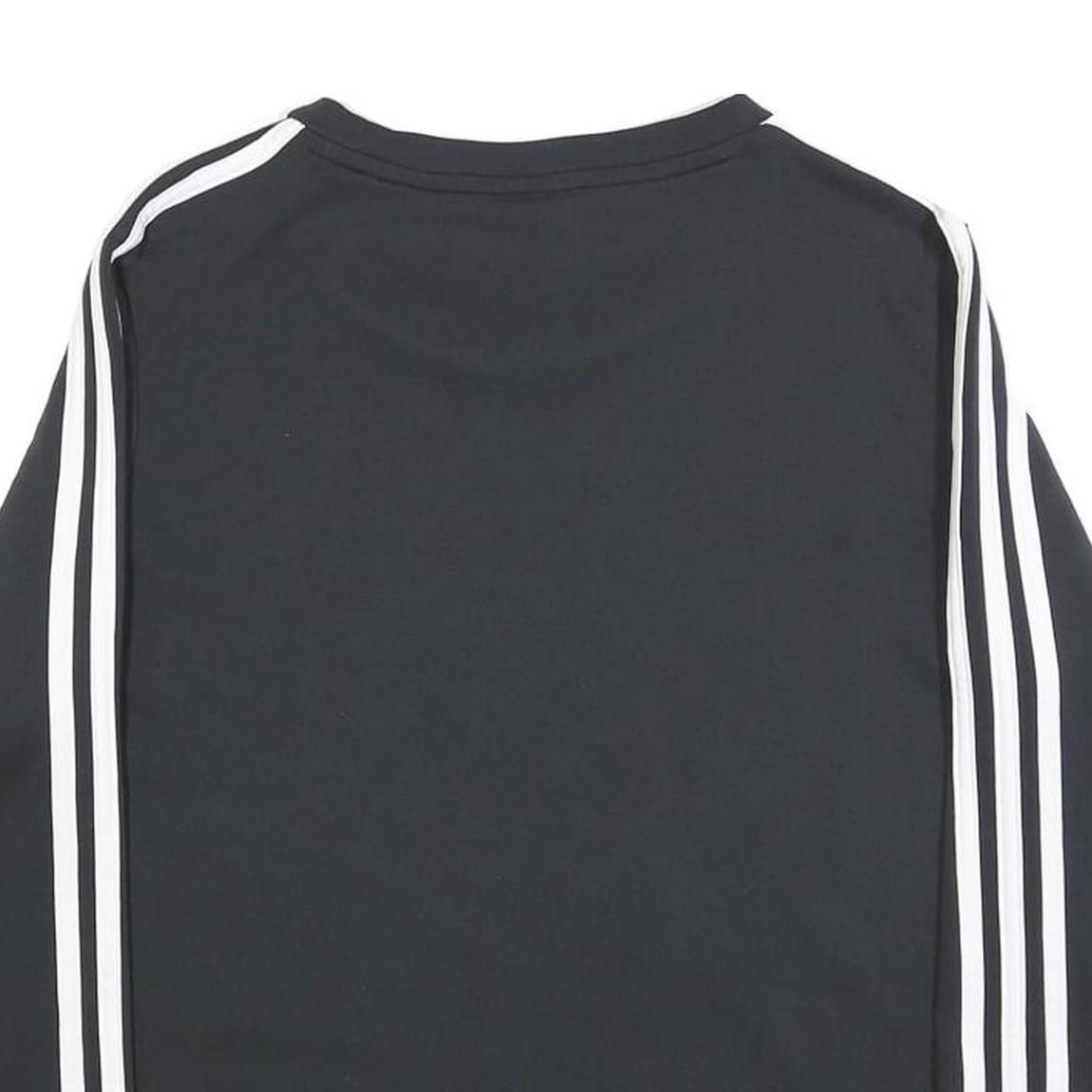ADIDAS Womens Black Crew Neck Sweatshirt L Cotton Blend Sportswear