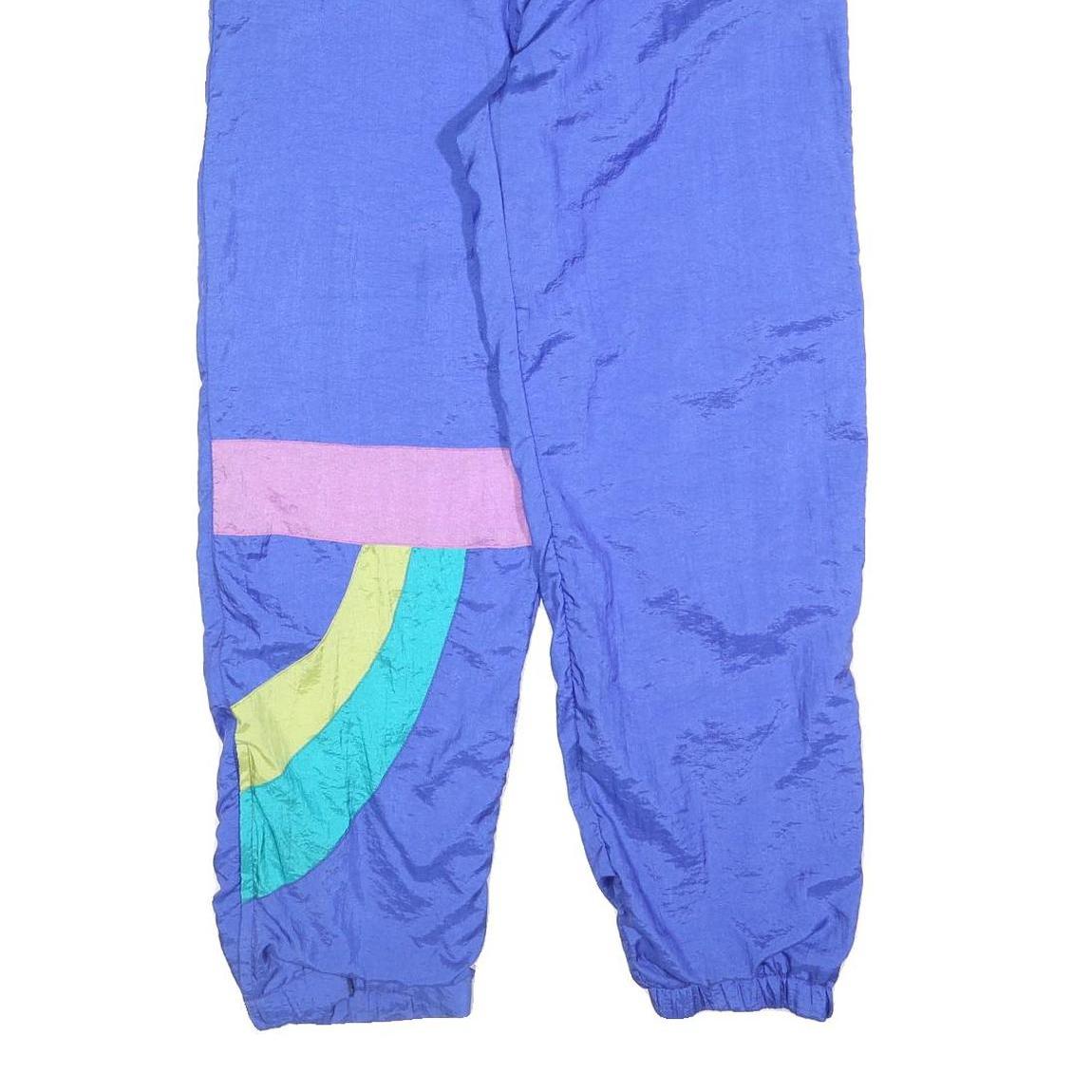 ACTION SPORTSWEAR Mens Joggers Blue & Pink L W34 L30 Colourblock Relaxed Tapered