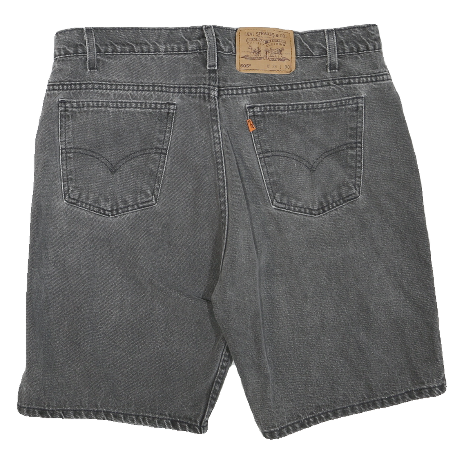 LEVI'S Womens Black Denim Casual Shorts XL W38 Cotton Blend Classic Fit