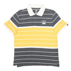 NIKE Mens Grey & Yellow Stripe Short Sleeve Polo Shirt M Athletic Dept Cotton