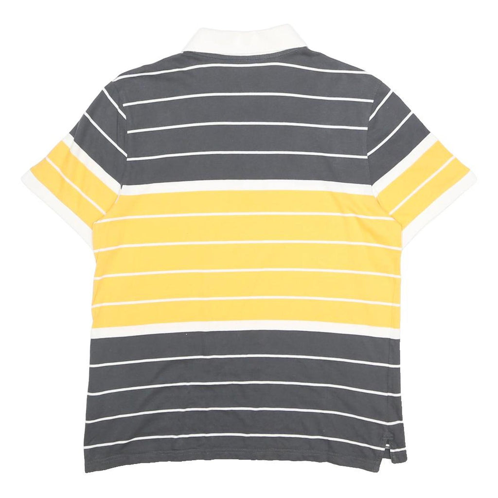 NIKE Mens Grey & Yellow Stripe Short Sleeve Polo Shirt M Athletic Dept Cotton