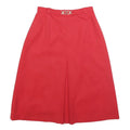 TREVIRA Womens Red Wool Blend Pleated Midi Skirt XS Elegant Classic