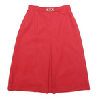 TREVIRA Womens Red Wool Blend Pleated Midi Skirt XS Elegant Classic