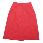 TREVIRA Womens Red Wool Blend Pleated Midi Skirt XS Elegant Classic