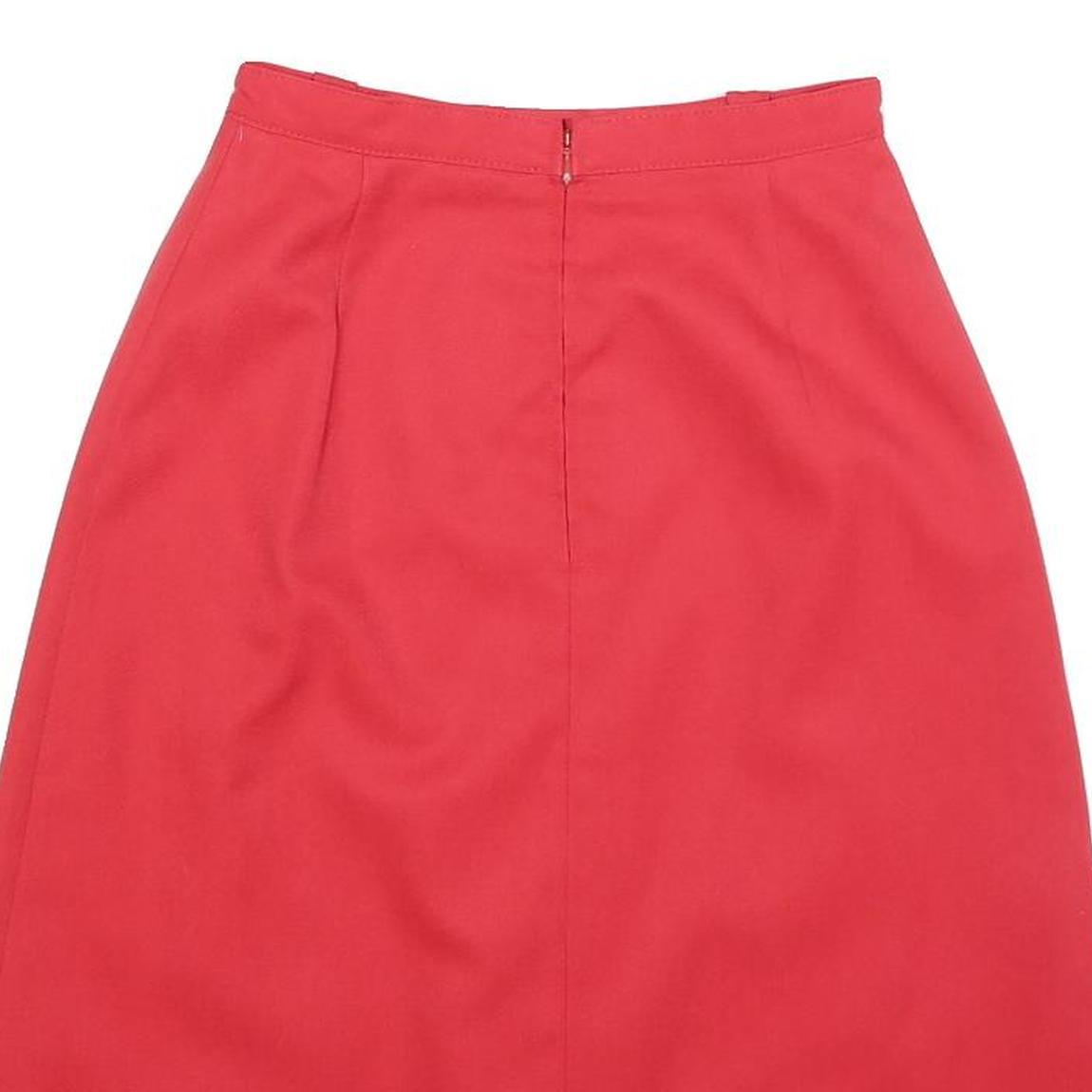 TREVIRA Womens Red Wool Blend Pleated Midi Skirt XS Elegant Classic