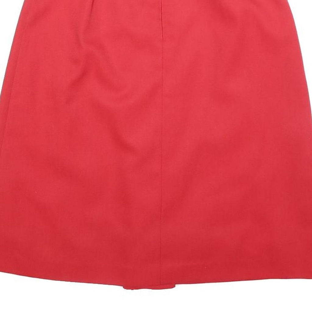 TREVIRA Womens Red Wool Blend Pleated Midi Skirt XS Elegant Classic