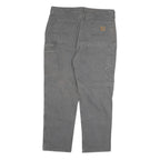 CARHARTT Mens Relaxed Grey Cotton Blend Denim Jeans W37 L30 Workwear Zip Closure