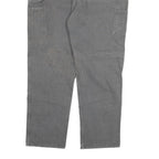 CARHARTT Mens Relaxed Grey Cotton Blend Denim Jeans W37 L30 Workwear Zip Closure