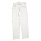 LEVI'S 501 Womens White Regular Straight Denim Jeans W24 L28 Button Cotton Blend