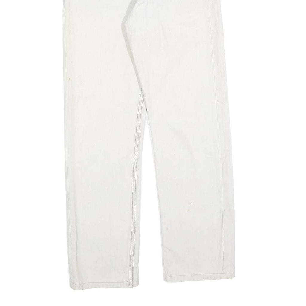 LEVI'S 501 Womens White Regular Straight Denim Jeans W24 L28 Button Cotton Blend