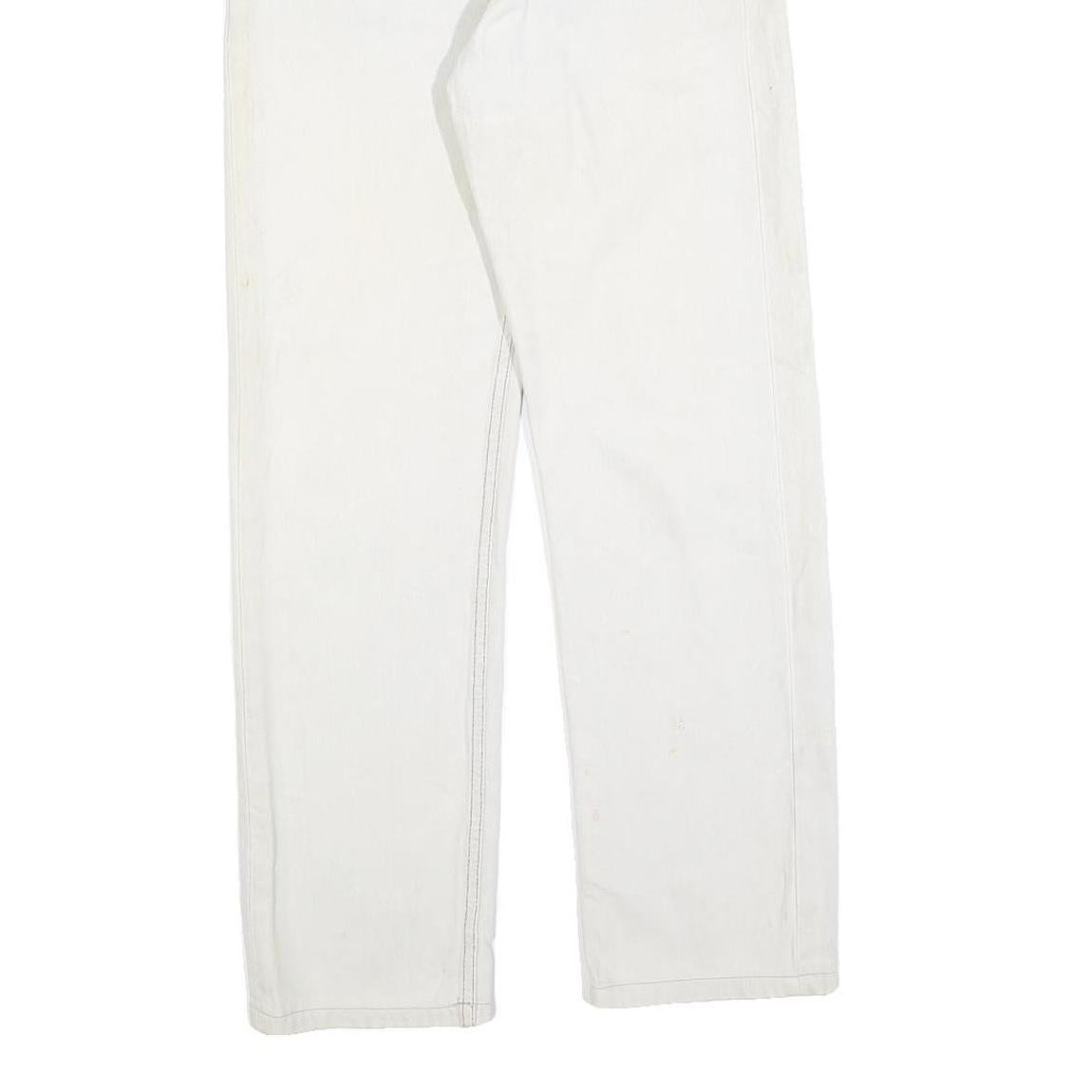 LEVI'S 501 Womens White Regular Straight Denim Jeans W24 L28 Button Cotton Blend