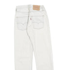 LEVI'S 501 Womens White Regular Straight Denim Jeans W24 L28 Button Cotton Blend