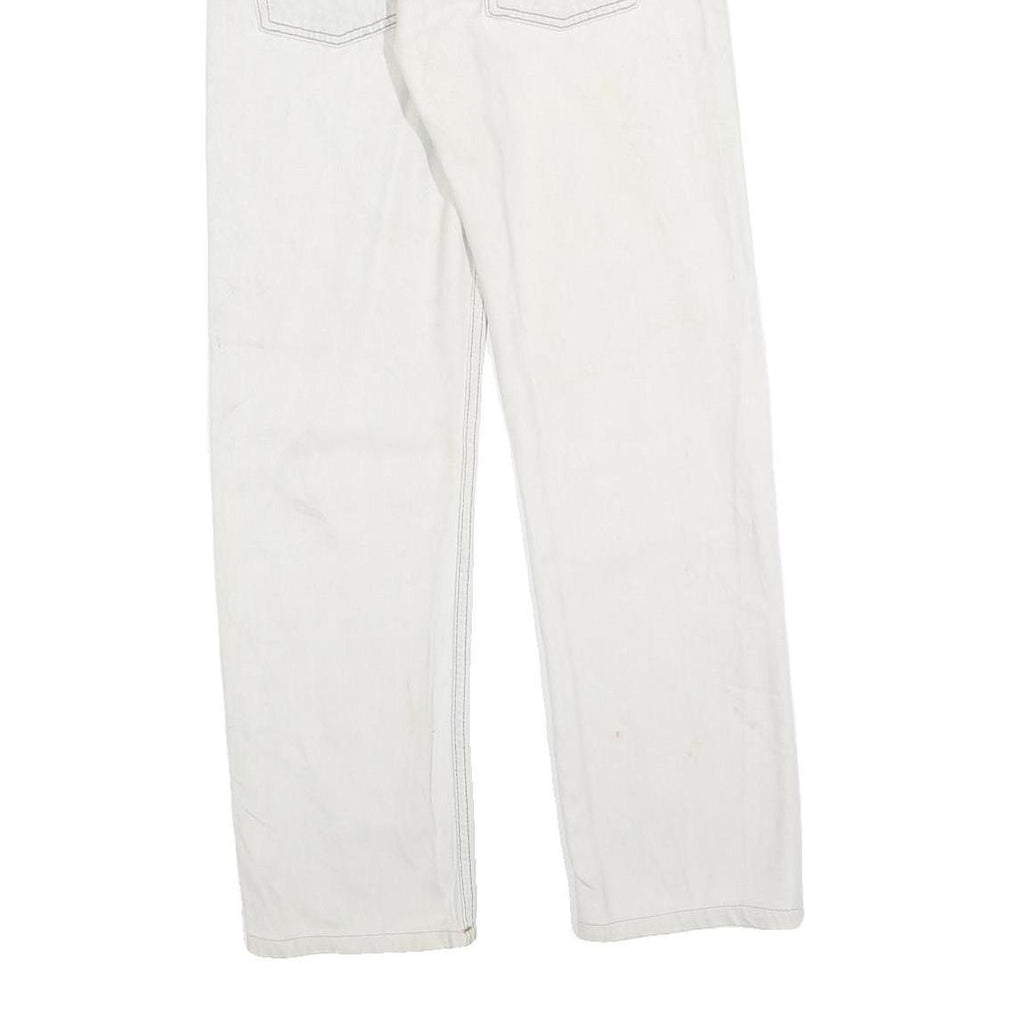 LEVI'S 501 Womens White Regular Straight Denim Jeans W24 L28 Button Cotton Blend