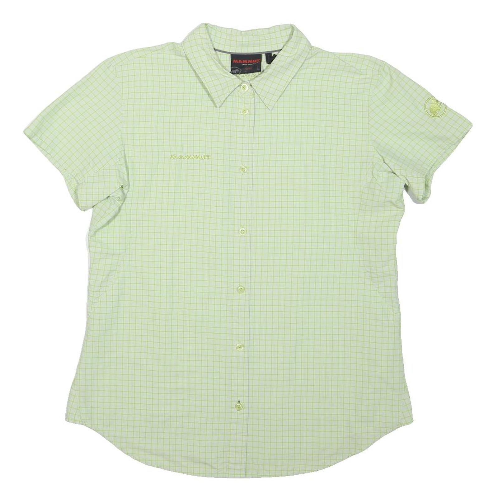 MAMMUT Womens Green Check Shirt L Technical Lightweight Button Shirt Outdoors