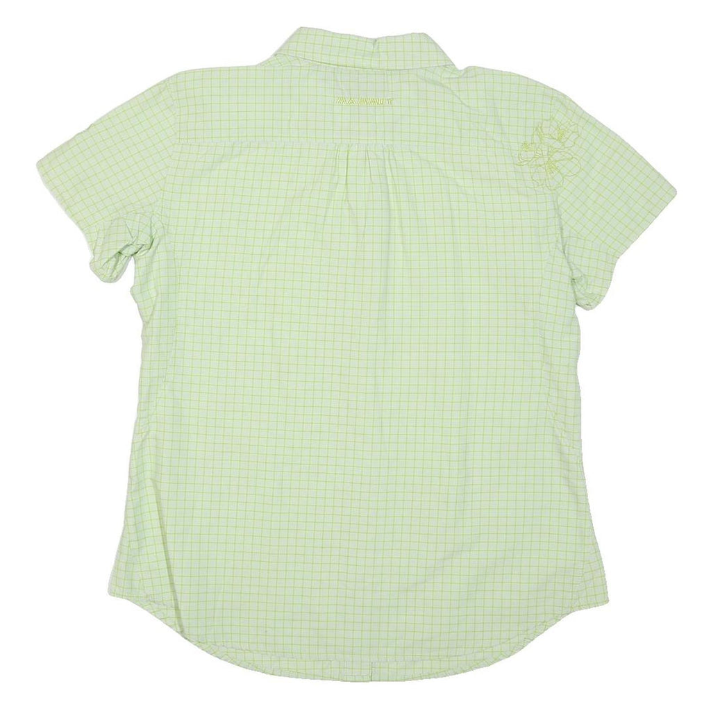 MAMMUT Womens Green Check Shirt L Technical Lightweight Button Shirt Outdoors