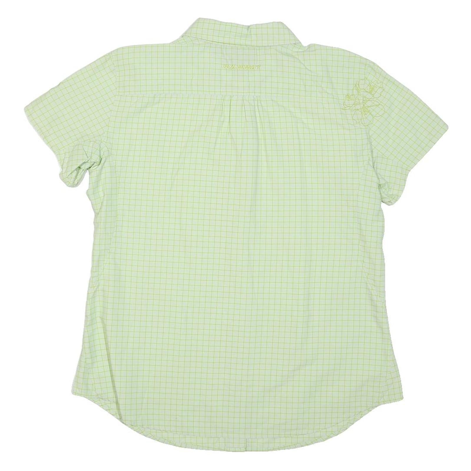 MAMMUT Womens Green Check Shirt L Technical Lightweight Button Shirt Outdoors