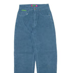 EMPYRE Womens Corduroy Trousers Blue Relaxed Straight W25 L30