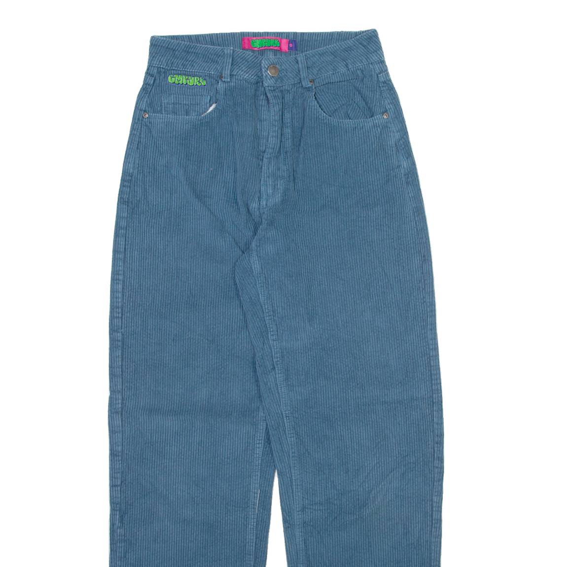 EMPYRE Womens Corduroy Trousers Blue Relaxed Straight W25 L30