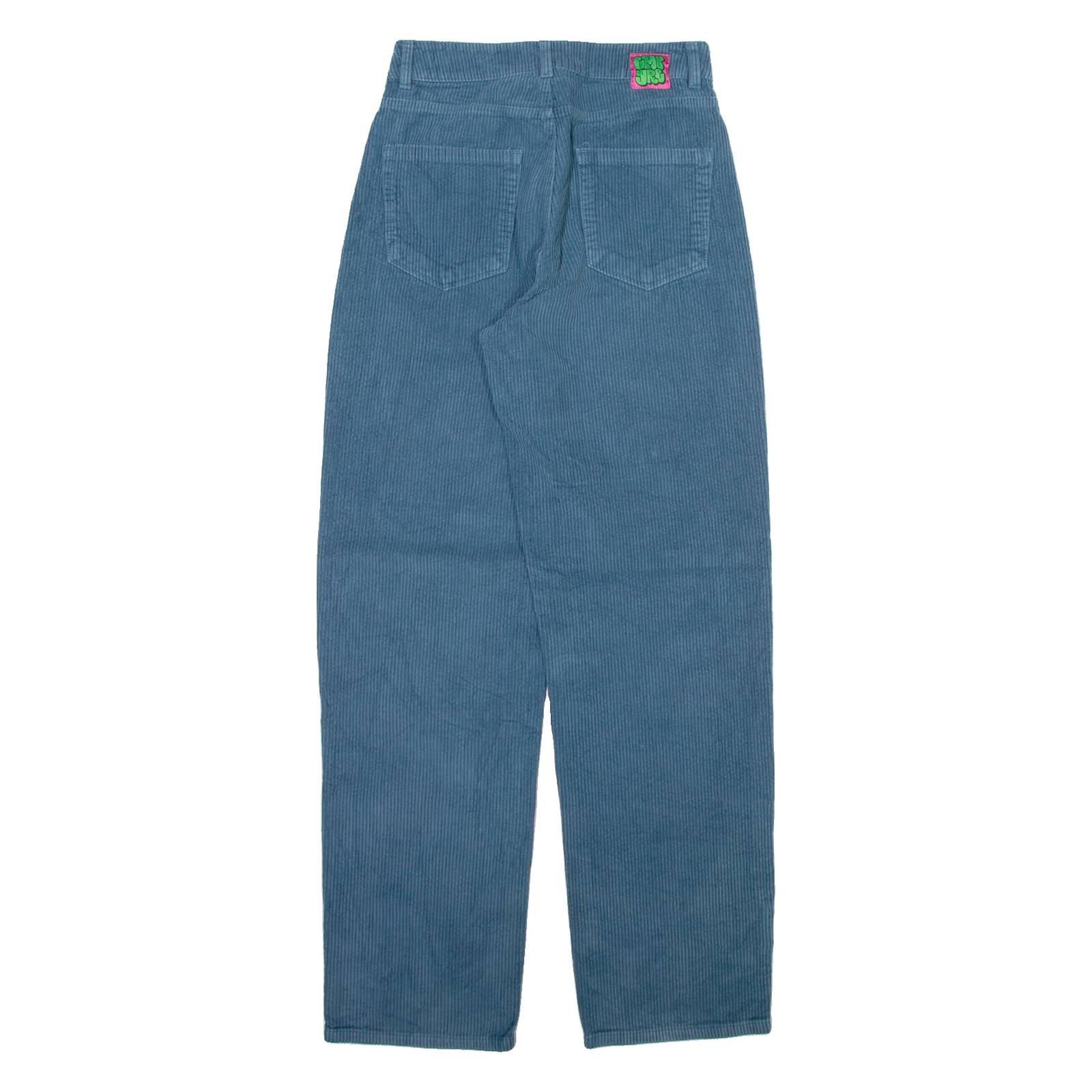 EMPYRE Womens Corduroy Trousers Blue Relaxed Straight W25 L30