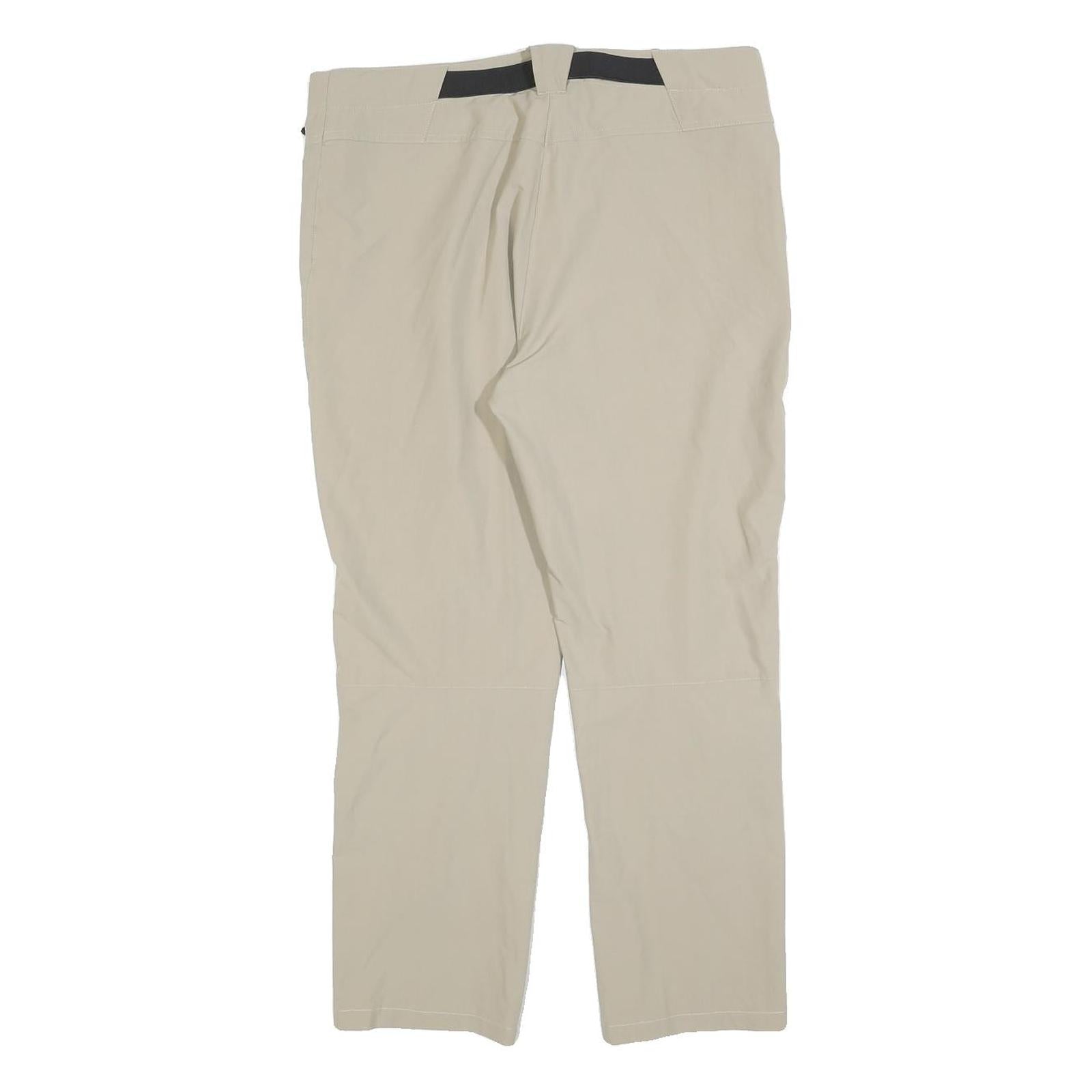 TREVOLUTION Womens Polyester Blend Beige Regular Straight Trousers W32 L26