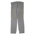 CARHARTT Mens Regular Fit Grey Cotton Blend Jeans W33 L30 Workwear Zip Closure