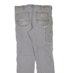 CARHARTT Mens Regular Fit Grey Cotton Blend Jeans W33 L30 Workwear Zip Closure