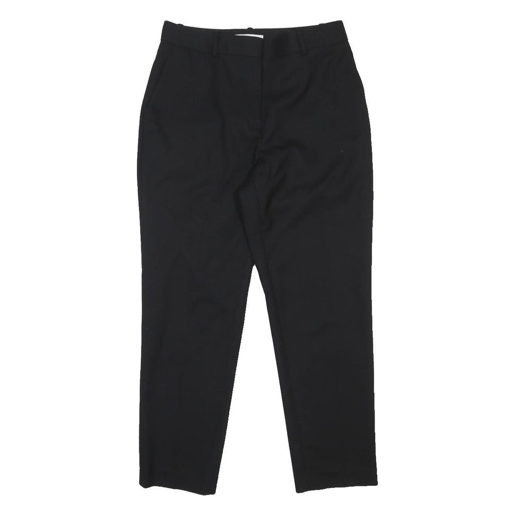 REISS Womens Wool Blend Black Regular Fit Trousers W29 L26 Classic Zip