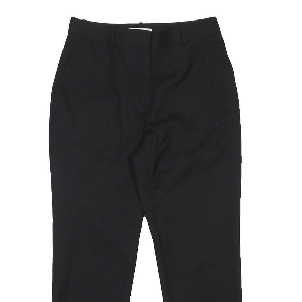 REISS Womens Wool Blend Black Regular Fit Trousers W29 L26 Classic Zip