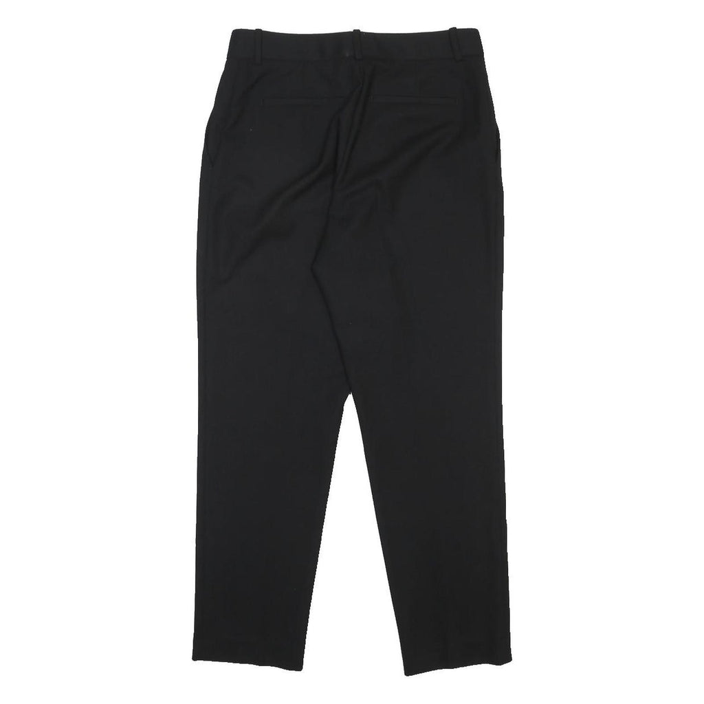 REISS Womens Wool Blend Black Regular Fit Trousers W29 L26 Classic Zip