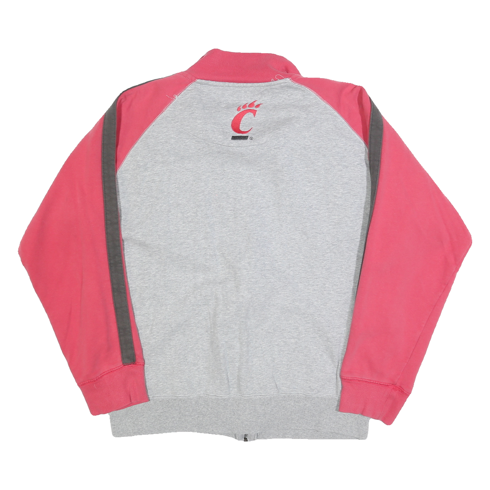 CAMPUS HERITAGE Mens Grey & Red Cincinnati Track Jacket L Cotton Blend Jersey