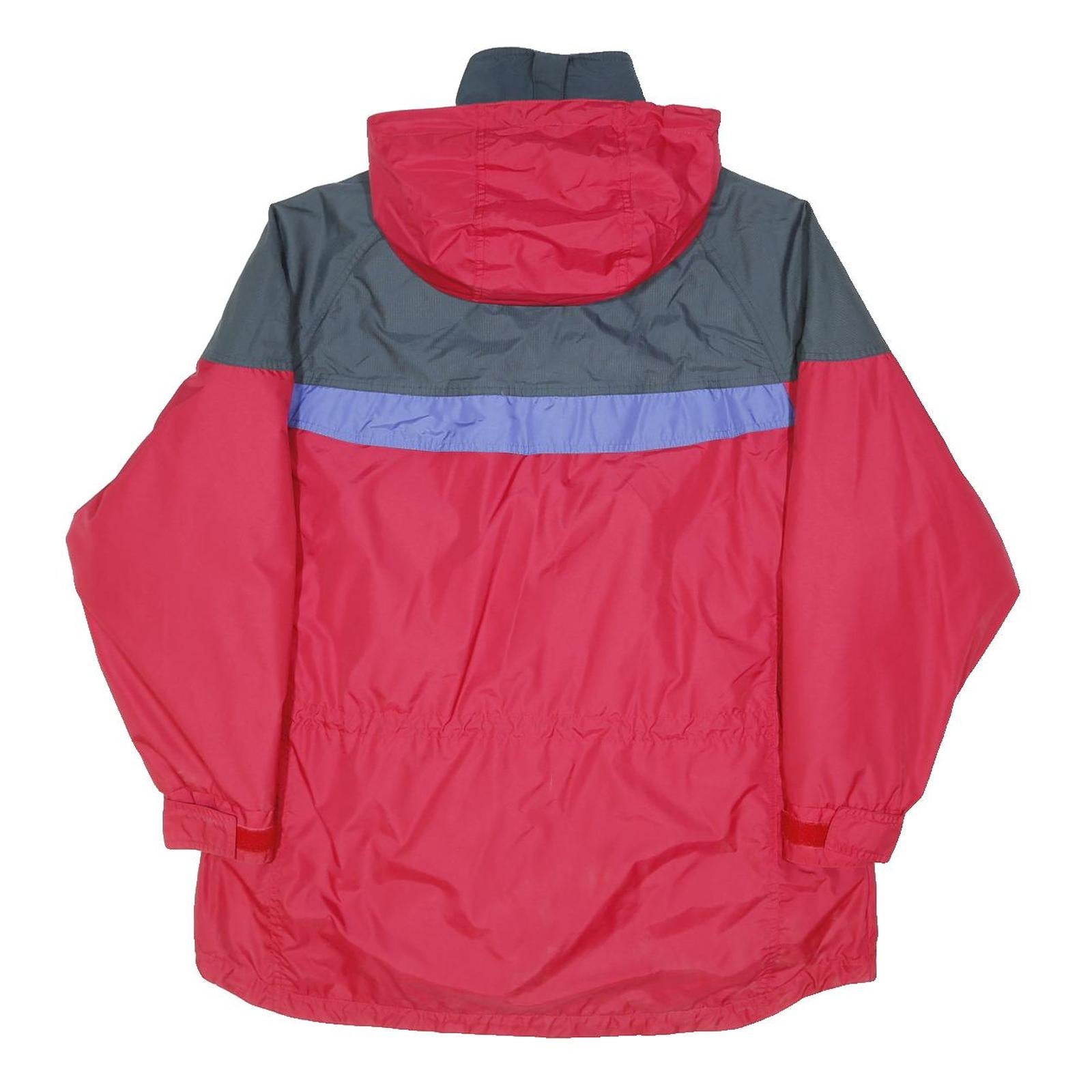 COLUMBIA Mens Red & Grey Outdoor Jacket XL Polyester Colourblock Zip Hooded