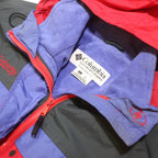 COLUMBIA Mens Red & Grey Outdoor Jacket XL Polyester Colourblock Zip Hooded