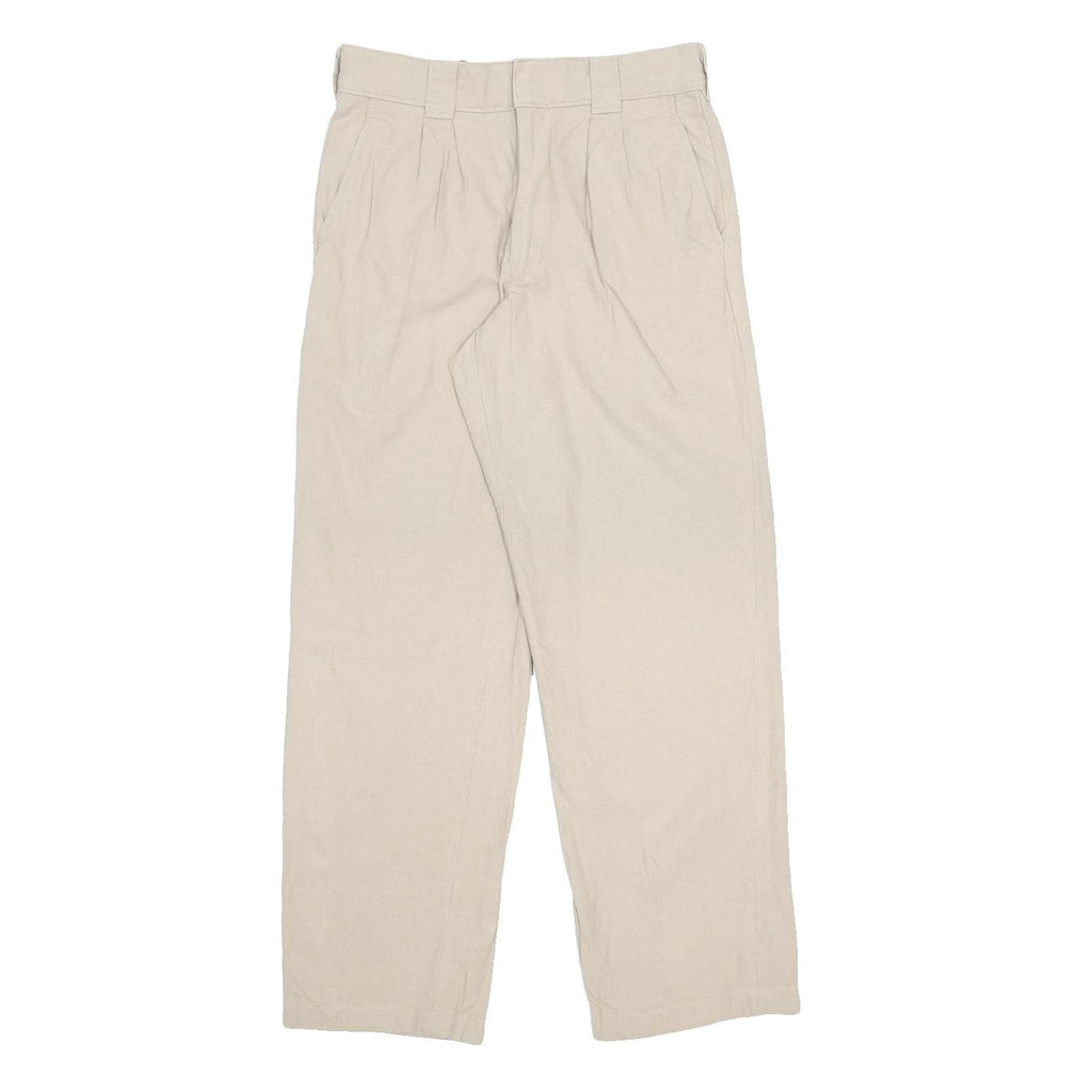 DICKIES Mens Cotton Beige Regular Straight Trousers W32 L32 Classic Workwear