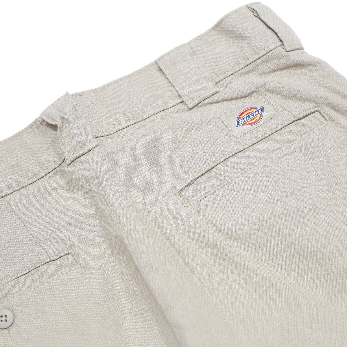 DICKIES Mens Cotton Beige Regular Straight Trousers W32 L32 Classic Workwear