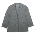 MARELLA Womens Grey Wool Classic Button Jacket UK 14 Tailored Plain Formal