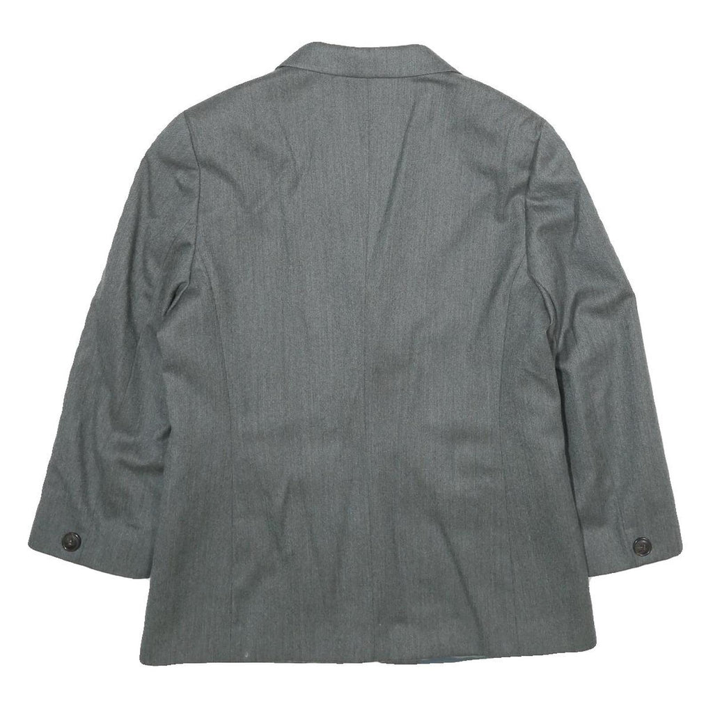 MARELLA Womens Grey Wool Classic Button Jacket UK 14 Tailored Plain Formal