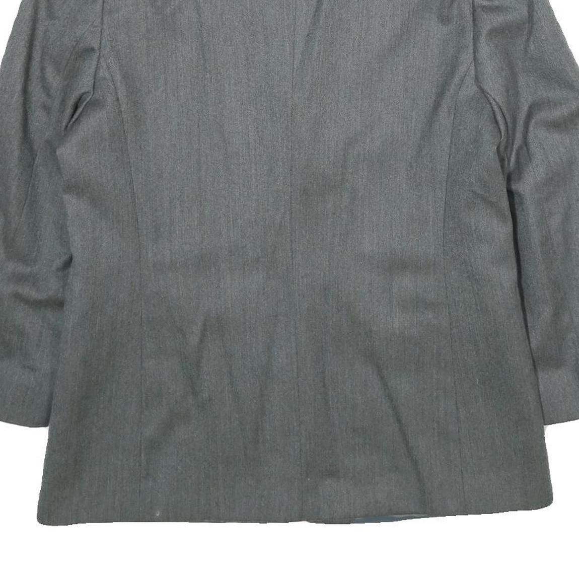 MARELLA Womens Grey Wool Classic Button Jacket UK 14 Tailored Plain Formal