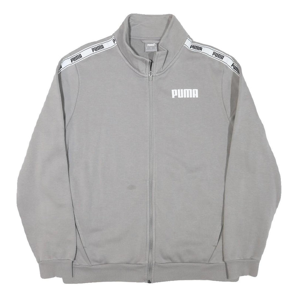 PUMA Mens Grey Jacket XL Cotton Blend Zip Stripe Track Sports Casual