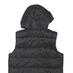 GUESS Womens Black Hooded Sleeveless Puffer Jacket XXS Polyester Blend Zip