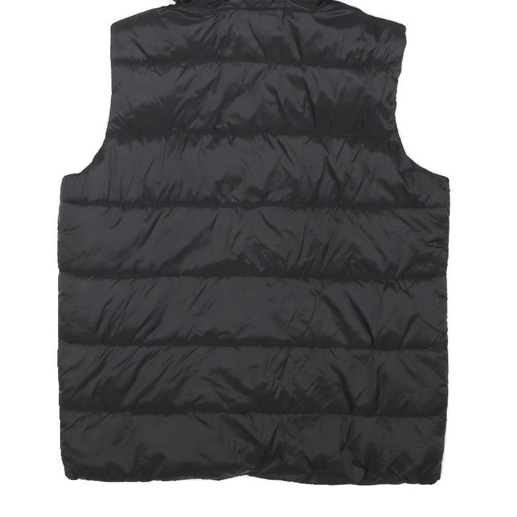 GUESS Womens Black Hooded Sleeveless Puffer Jacket XXS Polyester Blend Zip