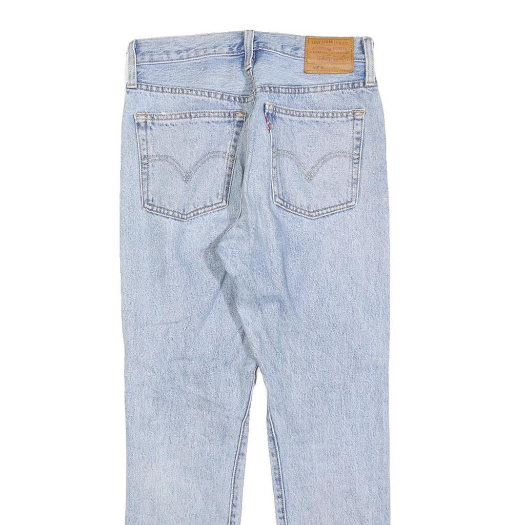 LEVI'S 501S Womens Jeans Blue Regular Straight Denim Light W25 L28 Distressed