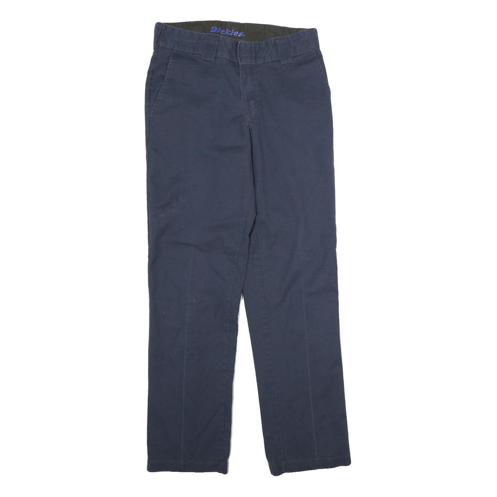 DICKIES Mens Cotton Navy Regular Fit Straight Trousers W28 L31 Workwear Zip