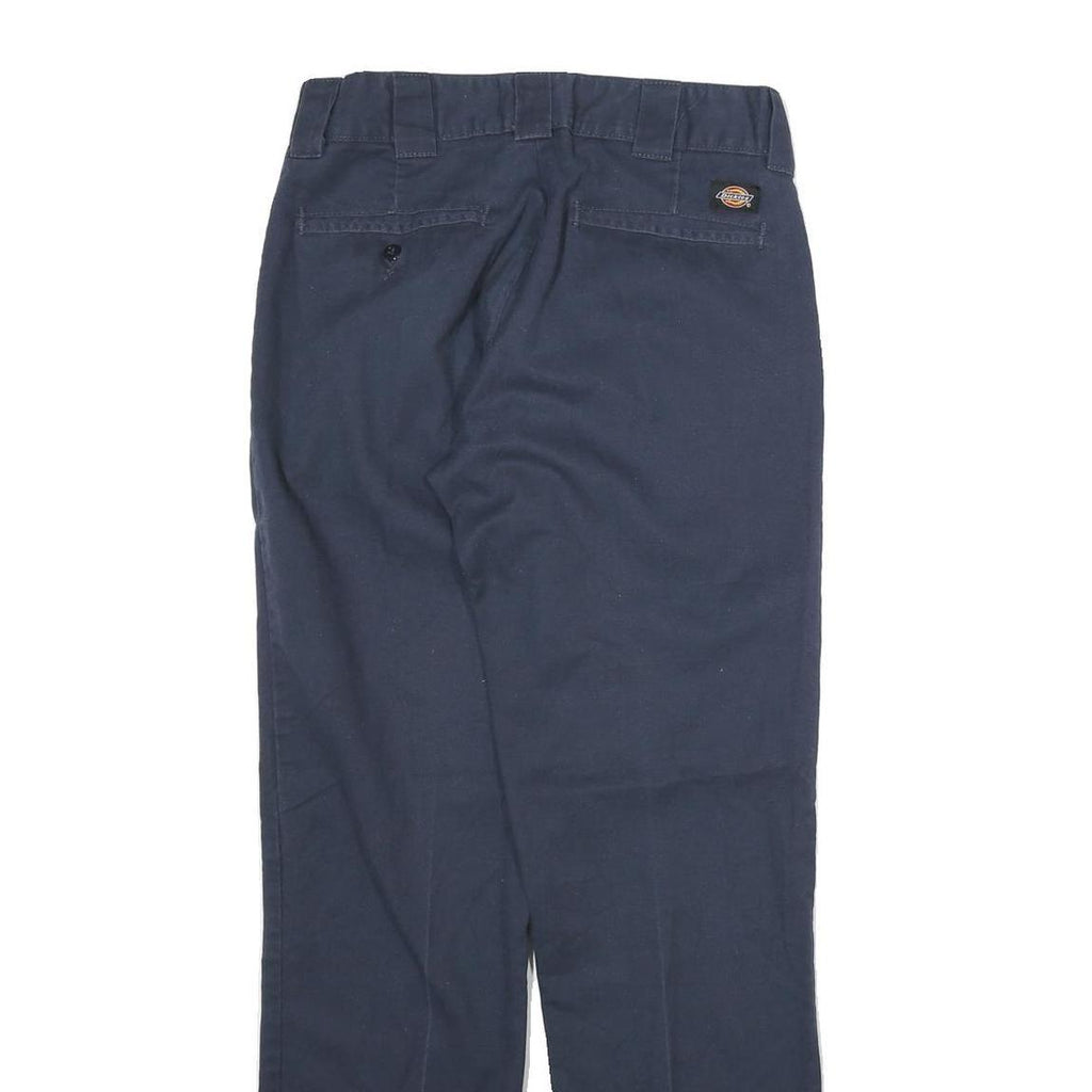 DICKIES Mens Cotton Navy Regular Fit Straight Trousers W28 L31 Workwear Zip