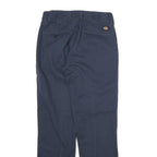DICKIES Mens Cotton Navy Regular Fit Straight Trousers W28 L31 Workwear Zip