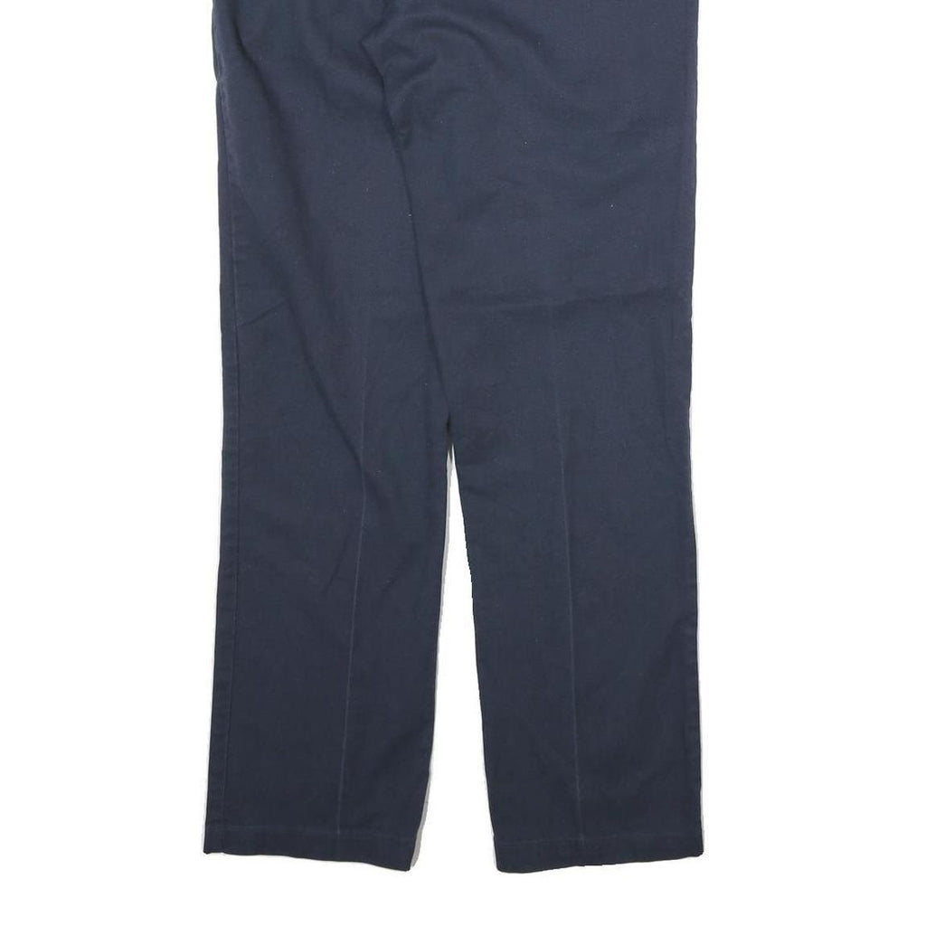 DICKIES Mens Cotton Navy Regular Fit Straight Trousers W28 L31 Workwear Zip