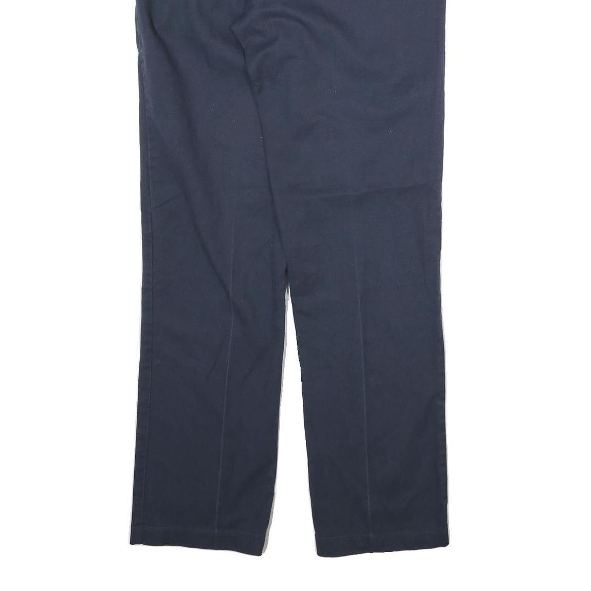 DICKIES Mens Cotton Navy Regular Fit Straight Trousers W28 L31 Workwear Zip