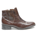 FLORSHEIM Womens Chelsea Boots Leather Brown UK 7.5 Elastic Side Panels Classic