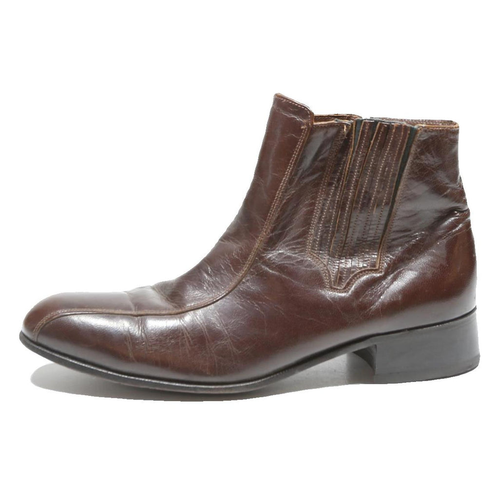 FLORSHEIM Womens Chelsea Boots Leather Brown UK 7.5 Elastic Side Panels Classic